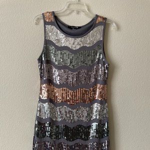 Silver Sequin Tank Dress